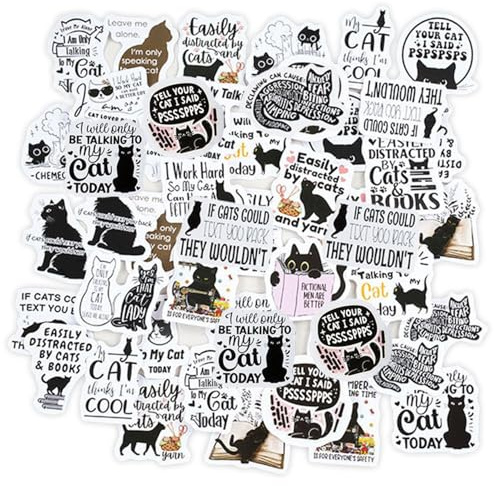 HDGSAFD 92 Pezzi Adesivi Gattini, Adesivi Gatti Simpatico Cartone Animato, Adesivi Divertenti per Decorare Album di Ritagli, Bagagli, Bottiglie d'Acqua