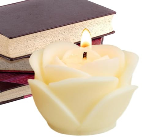 Flower Candle - Candela decorativa floreale, candela aromatica, elegante candela profumata alla rosa, fragranza rilassante per soggiorno, candela regalo per occasioni speciali, cera naturale ecologica
