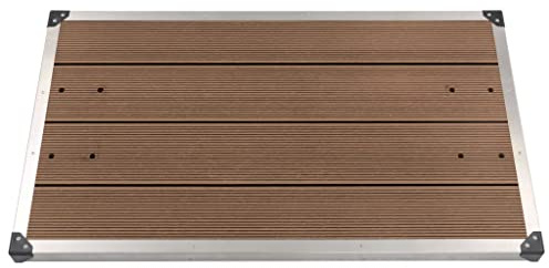 Tidyard Receveur de Douche extérieur WPC INOX 110x62 cm Marron, Solaire Douche de Piscine pour Camping, Jardin, Spa,m Hôtel, Extérieure