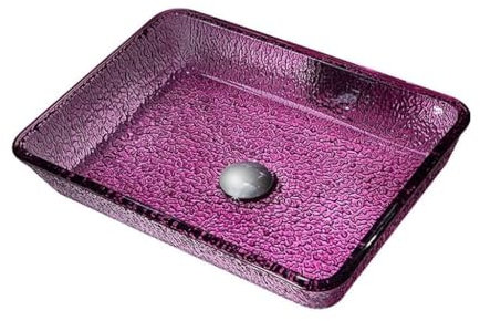 Lavabos De Salle De Bain Lavabo de navire de salle de bains Toilettes Lavabo rectangulaire Lavabo en verre trempé Lavabo de comptoir d'art d'hôtel Plan De Travail De Lavabo De Salle De Bain(E,Sink onl