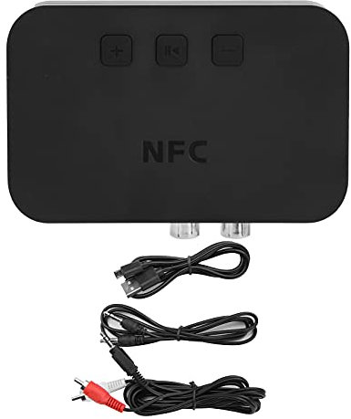 Ricevitore Bluetooth Wireless Bluetooth 5.0 Adattatore audio con supporto NFC USB 3,5 mm Porta Aux per altoparlanti per auto stereo Black