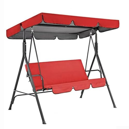 GLFLOW Juego de fundas para sillas de jardín, funda de sillón de tela Oxford 210D de 142 x 120 x 18 cm y funda de asiento de 130 x 48 x 8 cm para muebles de jardín al aire libre (rojo)