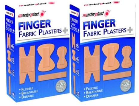 2x24 Fabric Plasters Finger Plasters Fabric Bandage First Aid Plaster Strip – Bundled by Smart Cutie