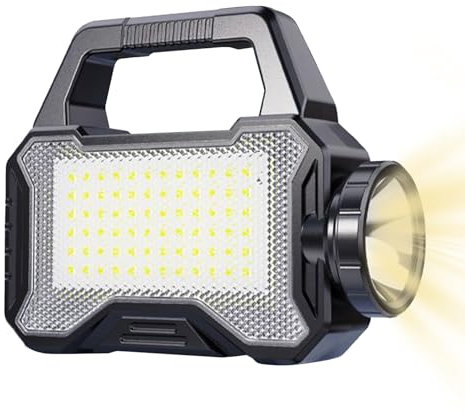 Genérico Linterna Solar Recargable | Linterna Alta Luminosidad Impermeable - Recargable con 3 Modos, Accesorios de Camping y Supervivencia para Tormentas, Apagones, Hogar y Exteriores