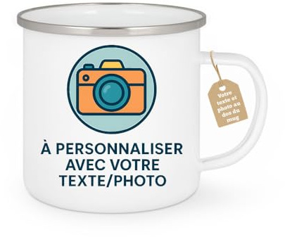 quotedazur Café-Croissant - Mug Personnalisable Homme Femme Photo Écriture Phrase Texte Logo Dessin Motif Tasse Café Personnalisée Recto Verso Prénom Cadeau Anniversaire Collègue Retraite