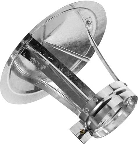 DOITOOL Chimney Flue Cap Rain Cover Iron Chimney Cowl Windproof Easy to Install Vent Cover Accessory for Outdoor Use 10cm Diameter Silver