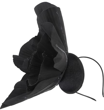 HAMPPLIES Cerchietto Chioma Donna Nero Grande Fiore, Fascia Comoda e Sicura per Eventi Ippici e Feste alla Moda