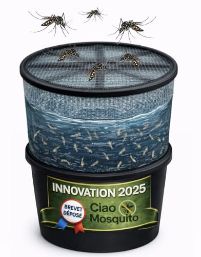 Piège à Larves de Moustiques avec Récipient – Anti Moustique Tigre & Eau Stagnante – Solution Écologique sans Insecticide – Kit Filet + Flotteur – Ciao Mosquito®
