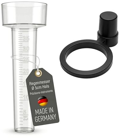 Lantelme Regenmesser mit Halter 24cm x 8cm Kunststoff | Niederschlagsmesser zur Wassermengenmessung im Garten Gewächshaus | Regenwassermesser für Outdoor Gartenstecker