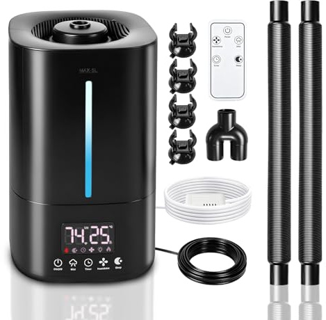 TALOEYH Reptilien Luftbefeuchter, 5L Terrarium Vernebler mit Timer & Externer Feuchtigkeitssensor, Smart Humidifier Pflanzen für Schlangen, Chamäleons, Schildkröten