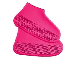 JBJYGSG Copriscarpe impermeabili in silicone S/M/L Stivali da pioggia antiscivolo riutilizzabili Proteggi scarpe da ginnastica unisex(Rose red,L(40-44))