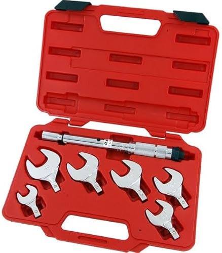 Neilsen CT1219 7pc Interchangeable Torque Wrench Spanner Head Set - Sizes: 17, 22, 24, 26, 27, 29mm | 10 to 75Nm Torque Range | Ideal for Automotive Work, Machinery Maintenance and More
