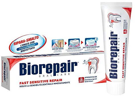 Biorepair Fast Sensitive Zahnpasta, Erfrischt Den Atem mit Minzgeschmack, 75 ml