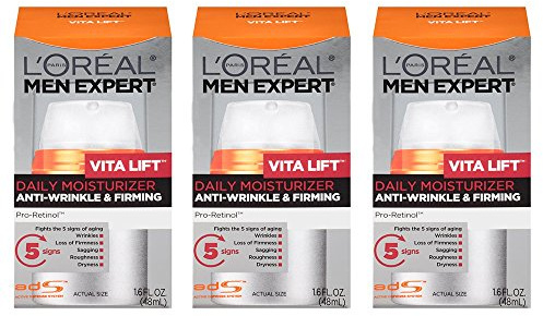 L'Oreal Paris Skin Care Men Expert Vita Lift Anti-Wrinkle and Firming Daily Moisture, 3 Count