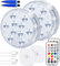 Qoolife Luces Sumergibles recargables, 3.3 USB Magnético RGBW Piscina Luz LED Impermeable Control remoto RGB cambiante Bajo el agua Luz para fiesta Florero de Navidad Tina de（2 Paquete）