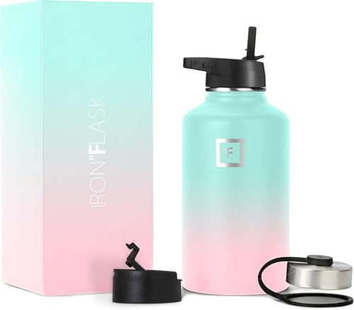 Edelstahl Trinkflasche mit Strohhalm - 650/950/1200/1800 ml - Kohlensäure Geeignet Auslaufsicher Doppelwandig Isoliert Thermosflasche BPA-Freie - Wasserflasche Sport Gym Fitness Reisen Kinder