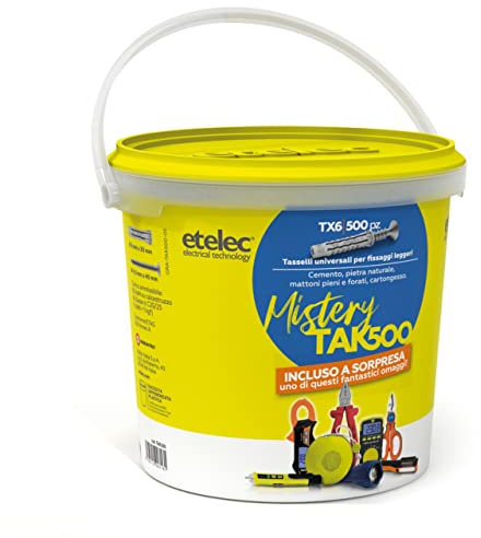 Kit MISTERY Box 500 Tasselli Universali TX6 Nylon 6X30 Mm Vite 4,5×40 Mm + Omaggio A Sorpresa