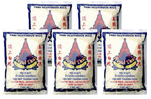 Royal Thai Klebereis (Sticky Rice), 1kg, 5er Pack, (5x1000g)