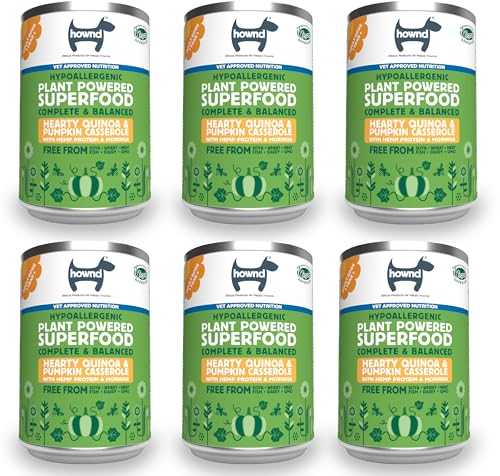 HOWND Vegan Dog Food - Complete Vegetable Hypoallergenic Vegan Wet Food for Adult Dogs - Healthy Vegan Dog Food - Hearty Quinoa & Pumpkin Stew (6 x 400G)