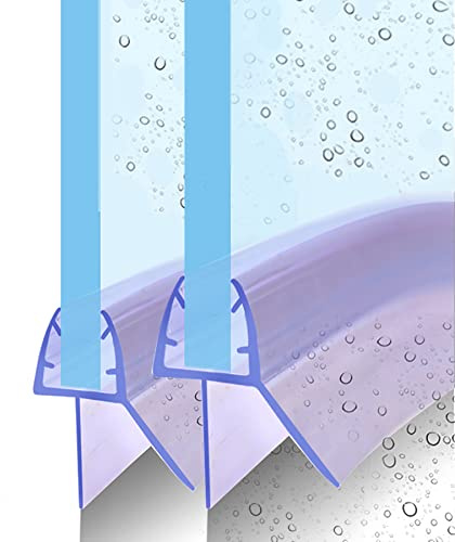 KOOBON Duschdichtung Gebogen 2x 50cm Runddusche Glasstärke 6 mm /7 mm /8 mm | Viertelkreisdusche Duschtürdichtung Vorgebogene Ersatzdichtung Duschkabinen Wasserabweiser Duschtüren Schwallschutz