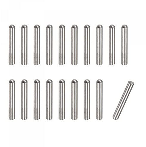 sourcing map 20Stk Spannstifte 304 Edelstahl Rund Flach Holz Stützregale Befestigung 3x12mm