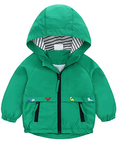 famuka Bambini e ragazzi Giacche Giacche e cappotti Bambino Giacca di transizione per Bambino Giacca estiva per Bambini con Cappuccio (Verde, 3T)