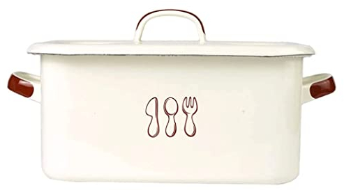 Mode Brotkästen Tragbare Brotbox, Emaille Pantry Brotaufbewahrung Brothalter mit Deckel für Küche Brotkasten mit großer Kapazität SchönGroßzügig