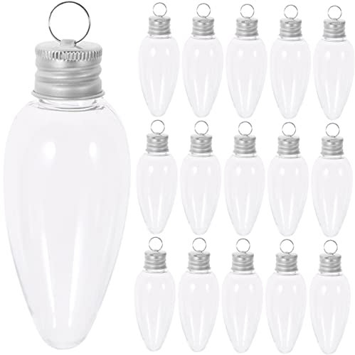 Warmhm 24Pcs Piccola Lampadina Bottiglia Di Caramelle Di Plastica Trasparente Barattolo Di Caramelle Palle Di Di Natale Chiaro Ornamenti Di Natale Trasparente Scatole Di Caramelle