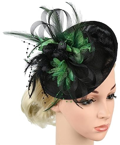 Miaelle Tea Party Fascinator DerbyHat Für Party Hochzeit Frauen Mesh Fascinator Pillbox Große Kirche Kappe Kopfschmuck Party Mode Stirnband Cosplay Kopfbedeckung Karneval Party