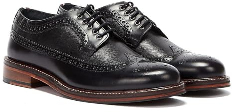 Ben Sherman Archie Brogue Leather Men's Black Lace-Up Shoes - US 11