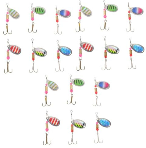 BESPORTBLE 18stücke Lebensnahe Spinner Baits Mit Haken Für Süß Und Salzwasserfischen Bunte Metallköder Für Angler Für Verschiedene Gewässerbedingungen