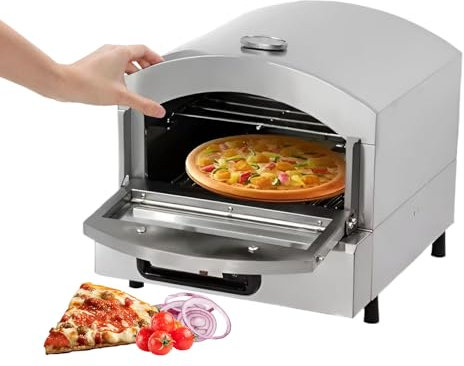 Forno per Pizza Commerciale da 2000 W, Forno Elettrico per Pizza da Interno da 12 Pollici con Ripiano, Tostapane con Controllo della Temperatura 50-350 ℃, Fornello per Pizza Multifunzione