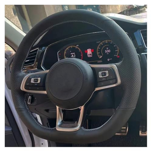 Lenkradbezug Für Golf 7 Für GTI Für Golf Für R MK7 Für Polo Für GTI Für Scirocco 2015 2016 Auto-Innenausstattung Auto-Lenkradbezug Lenkradhüllen(Black Thread)
