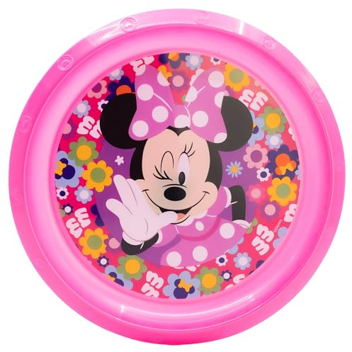 Stor Minnie Maus Kinderteller aus Kunststoff 878ml - Wiederverwendbarer Stoßfester Teller für Kinder - BPA-Frei