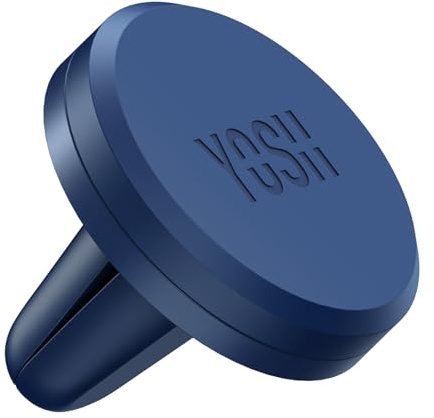 YOSH Magnetic Phone Holder for Car Air Vent, Phone Magnet, Car Accessories | Upgraded Strongest Magnets & Super Stable Cradle for Vent, Compatible with iPhone, Samsung, Comes with Metal Plates, Blue