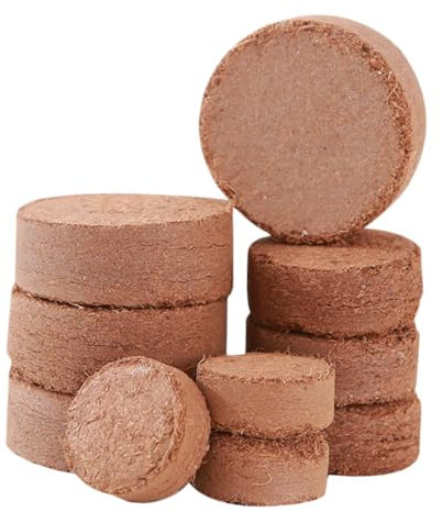 ROMISBABA Nährbodenblöcke Kokosfaser Pflanzsubstrat Für Zimmerpflanzen Und Garten 60 Stück Klein Kompakt Mit Nährstoffen Für Aussaat Und Umpflanzen