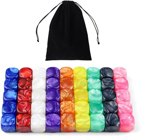 QUTHZZHY Cubo vuoto arrotondato, 16 mm, cubi colorati fai da te, 45 pezzi, in acrilico, 9 colori, per giochi da tavolo, matematica, lezioni, adesivi fai da te, aula e progetti creativi