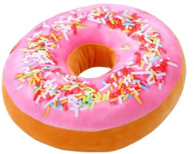 TONGMAN 40CM Donut Throw Pillow - 3D Funny Food Shaped Cushion, Ultra Soft Plush for Sofa, Chair, Floor & Couch Decor | Decorative Comfy Seat Pad Pillow (pink)