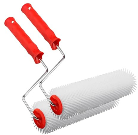 Suoumwa Rouleau à Pointes de 9 Pouces à Torsage en Latex de Sol Auto-Nivelant à Pointes pour Plancher Époxy