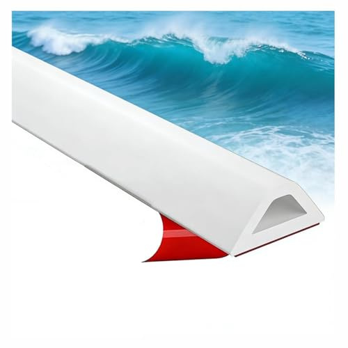 AiDeHuaKeJi Wet Room Floor Barrier, Shower Tray Sealing Strip, Bath Splash Guard, Shower Water Barrier, Shower Seal Strip for Bathroom Floor, Shower Tray & Washbasin (White, 1m)