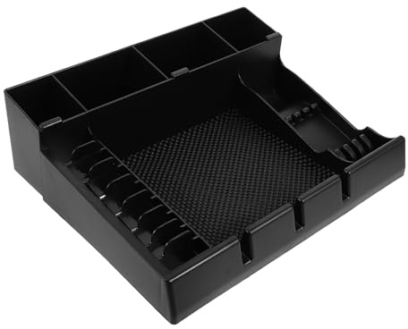 TOYZFRIENDY Barber Clipper Tray Organizer with Clipper Guard Holder, Black Salon Station Storage Box for Hair Stylist and Barber Accessories