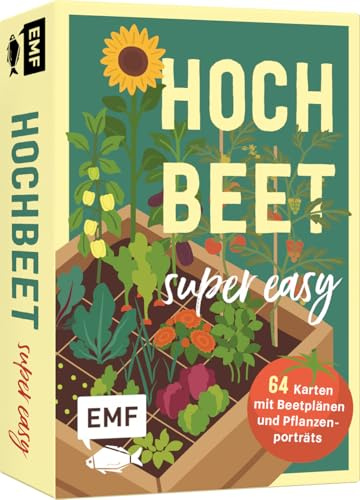 Kartenset: Hochbeet super easy: 64 Karten zum Gärtnern im Hochbeet: mit praktischen Gartentipps, 10 Beetplänen und über 30 Pflanzenporträts zu den beliebtesten Gemüsen, Kräutern und Blumen