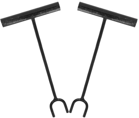 LIGIGWASH Chiave per Valvola Acqua Maniglia T, 2 Pezzi in Ferro | Lunga Struttura a Forchetta Robusta, Nero, per Acqua e Valvole, Set Doppio