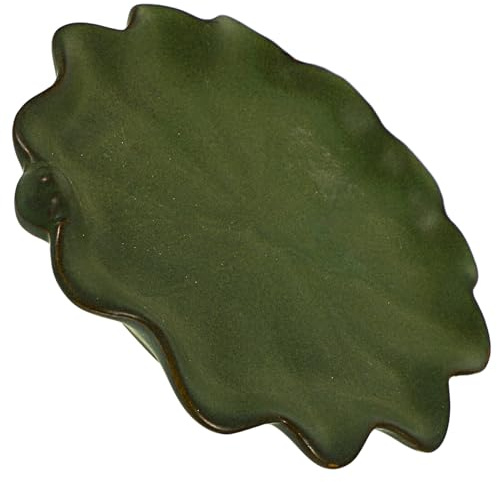 Anneome Sottovaso per Piante da Interno in Ceramica Azzurro, Vassoio di Drenaggio Rotondo a Forma di Foglia di Loto, Piatto Antigoccia per Vasi da Fiori e Bonsai, Accessorio Pratico