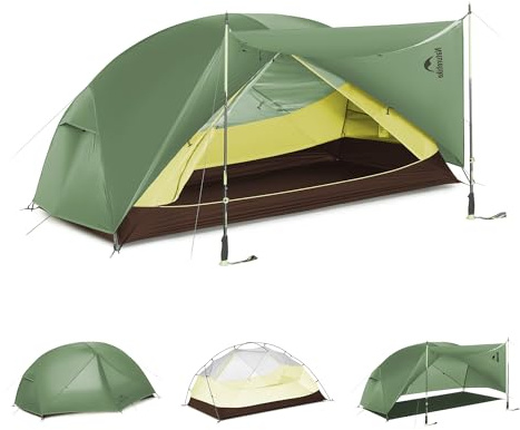 Naturehike Mongar Base Campingtält för 2 personer, ultralätt, vattentätt, för utomhus, vandring, trekking, för 2 personer, skogsgrön