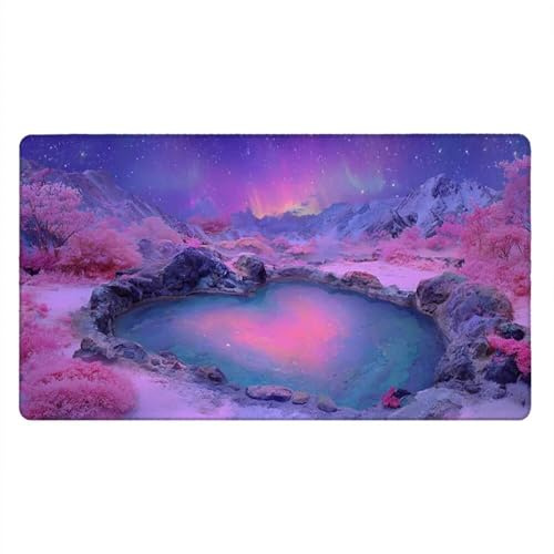Tappetino Mouse Gaming XXL, 2000x1000x3mm Grande Tappetino Scrivania Cuciti Base in Gomma, Mouse Pad Impermeabile Antiscivolo, Desktop Ufficio, Migliora Precisione Velocità (Montagne Stellare) xR7-847