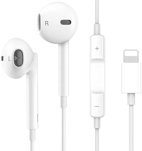 Cuffie per iPhone, Cuffie In-ear iPhone con filo Hi-Fi Stereo Auricolari, Controllo del Volume Isolamento del Rumore Earphones Compatibile con iPhone 14 Pro Max/13/12/Mini/11/SE/XS Max/X/XR/8 Plus/7