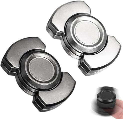 Fidget Spinner, Stressabbau Erwachsene, 2 Stück Hand Spinner für Konzentration und Stress Relief, Fidget Slider Erwachsene für Büro und Unterwegs