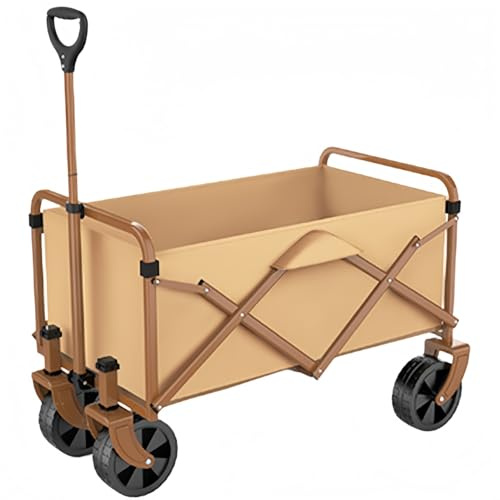 Fällvagn, hopfällbar trädgårdsvagn med 150 l kapacitet, 100 kg last, svängbara hjul, teleskophandtag för camping, strand, shopping och utomhusbruk