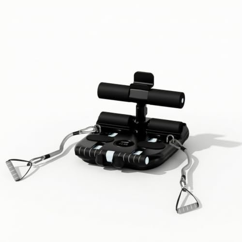 KiBcsLic Appareil Abdominal avec Ventouses Autofixant Redressement Assis avec Ventouses Stable Barre Sit-Up pour Adultes, Array, Noir, Avec Corde De Traction
